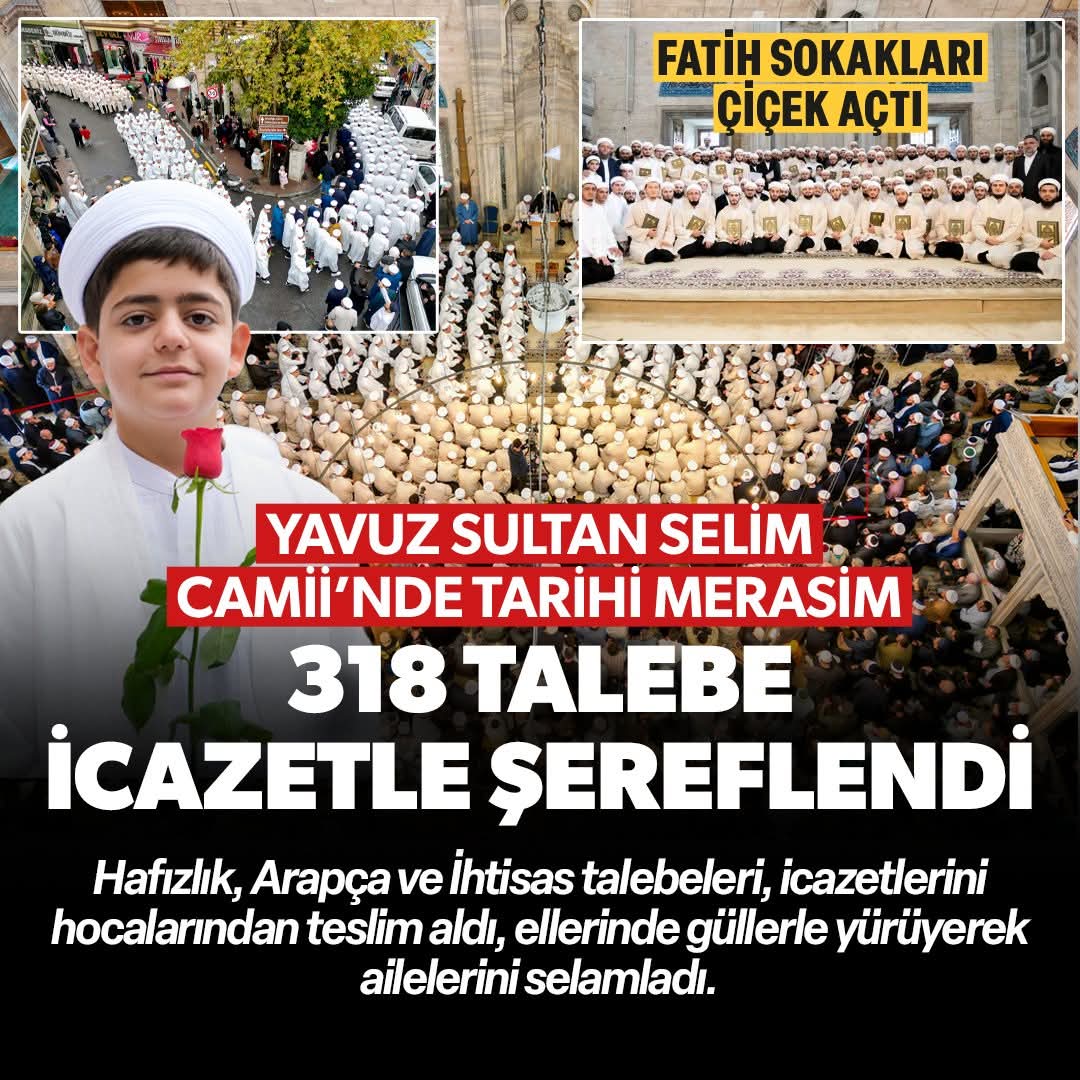 Fatih sokakları 318 talebenin icazetiyle çiçek açtı